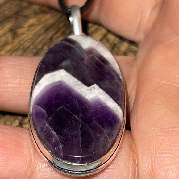 Chevron Amethyst Pendant 2 1/4” - Picture 9 of 15